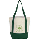 Small Recycled 8oz Cotton Tote — Dark Green — decorated front view