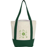 Small Recycled 8oz Cotton Tote — Dark Green — decorated front view — 26