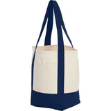 Small Recycled 8oz Cotton Tote — Navy (NY) — blank left angle — 13