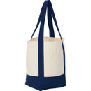 Small Recycled 8oz Cotton Tote — Navy (NY) — blank right angle