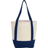 Small Recycled 8oz Cotton Tote — Navy (NY) — blank front view — 11