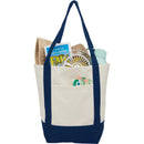 Small Recycled 8oz Cotton Tote — Navy (NY) — blank product view