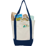 Small Recycled 8oz Cotton Tote — Navy (NY) — blank product view — 10