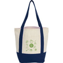 Small Recycled 8oz Cotton Tote — Navy (NY) — decorated front view