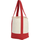 Small Recycled 8oz Cotton Tote — Red (RD) — blank left angle