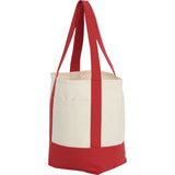 Small Recycled 8oz Cotton Tote — Red (RD) — blank left angle — 25