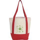 Small Recycled 8oz Cotton Tote — Red (RD) — decorated front view — 20