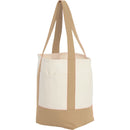 Small Recycled 8oz Cotton Tote — Tan (TN) — blank left angle