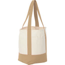 Small Recycled 8oz Cotton Tote — Tan (TN) — blank right angle