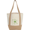 Small Recycled 8oz Cotton Tote — Tan (TN) — decorated front view