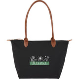 Fontaine Recycled Tote — Black (BK) — decorated front view — 2