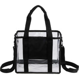 Small Clear Stadium Tote — Black (BK) — blank back view — 7