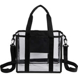Small Clear Stadium Tote — Black (BK) — blank front view — 4