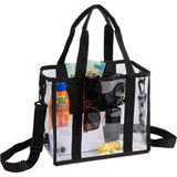 Small Clear Stadium Tote — Black (BK) — blank product view — 3