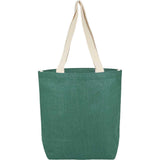 Sol Jute Classic Shopper Tote — Green (GR) — blank front view — 12