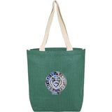 Sol Jute Classic Shopper Tote — Green (GR) — decorated front view — 10