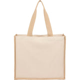 Sol Recycled Cotton & Jute Shopper Tote — Natural (NT) — blank back view — 3