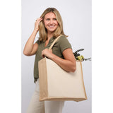 Sol Recycled Cotton & Jute Shopper Tote — Natural (NT) — blank product view — 10