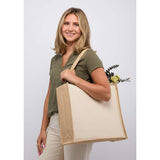 Sol Recycled Cotton & Jute Shopper Tote — Natural (NT) — blank product view — 11