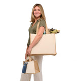 Sol Recycled Cotton & Jute Shopper Tote — Natural (NT) — blank product view — 7