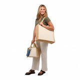 Sol Recycled Cotton & Jute Shopper Tote — Natural (NT) — blank product view — 6