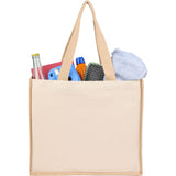 Sol Recycled Cotton & Jute Shopper Tote — Natural (NT) — blank product view — 4