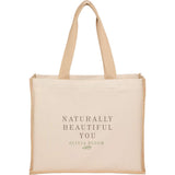 Sol Recycled Cotton & Jute Shopper Tote — Natural (NT) — decorated front view — 2