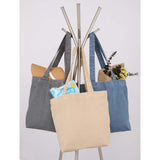 Recycled Washed 10 oz Cotton Tote — Black (BK) — blank product view — 15