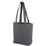 Recycled Washed 10 oz Cotton Tote — Black (BK) — blank left angle — 14