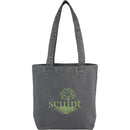 Recycled Washed 10 oz Cotton Tote — Black (BK) — decorated front view