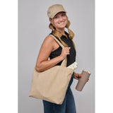 Recycled Washed 10 oz Cotton Tote — Natural (NT) — blank product view — 18