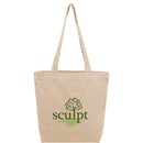 Recycled Washed 10 oz Cotton Tote — Natural (NT) — decorated front view