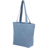Recycled Washed 10 oz Cotton Tote — Navy (NY) — blank left angle — 8