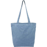 Recycled Washed 10 oz Cotton Tote — Navy (NY) — blank back view — 6