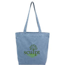 Recycled Washed 10 oz Cotton Tote — Navy (NY) — decorated front view