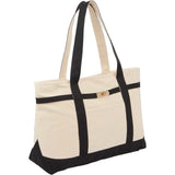 Jane 12oz Recycled Cotton Buckle Tote — Black (BK) — blank right angle — 11