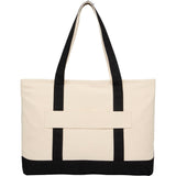 Jane 12oz Recycled Cotton Buckle Tote — Black (BK) — blank back view — 10
