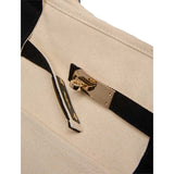 Jane 12oz Recycled Cotton Buckle Tote — Black (BK) — blank detail view — 9