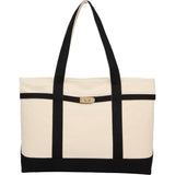 Jane 12oz Recycled Cotton Buckle Tote — Black (BK) — blank front view — 7