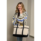Jane 12oz Recycled Cotton Buckle Tote — Black (BK) — blank product view — 4
