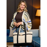 Jane 12oz Recycled Cotton Buckle Tote — Black (BK) — blank product view — 6