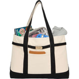 Jane 12oz Recycled Cotton Buckle Tote — Black (BK) — blank product view — 3