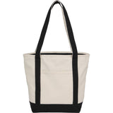 Recycled 12oz Zip Top Canvas Tote — Black (BK) — blank front view — 5