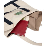 Recycled 12oz Zip Top Canvas Tote — Navy (NY) — blank product view — 13