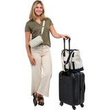 Recycled 12oz Zip Top Canvas Tote — Navy (NY) — blank product view — 10
