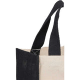 Sol Recycled Cotton & Jute Gift Tote — Black (BK) — blank detail view — 11
