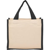 Sol Recycled Cotton & Jute Gift Tote — Black (BK) — blank front view — 10