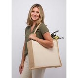 Sol Recycled Cotton & Jute Gift Tote — Natural (NT) — blank product view — 4