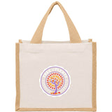 Sol Recycled Cotton & Jute Gift Tote — Natural (NT) — decorated front view — 2