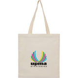 Dakota 5 oz Recycled Cotton Tote — Natural (NT) — decorated product view — 18